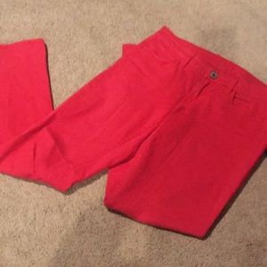 American Eagle red skinny stretchy jeans